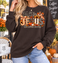 Fall for Jesus, He Never Leaves Christian Crewneck Sweatshirt | Classic Fall