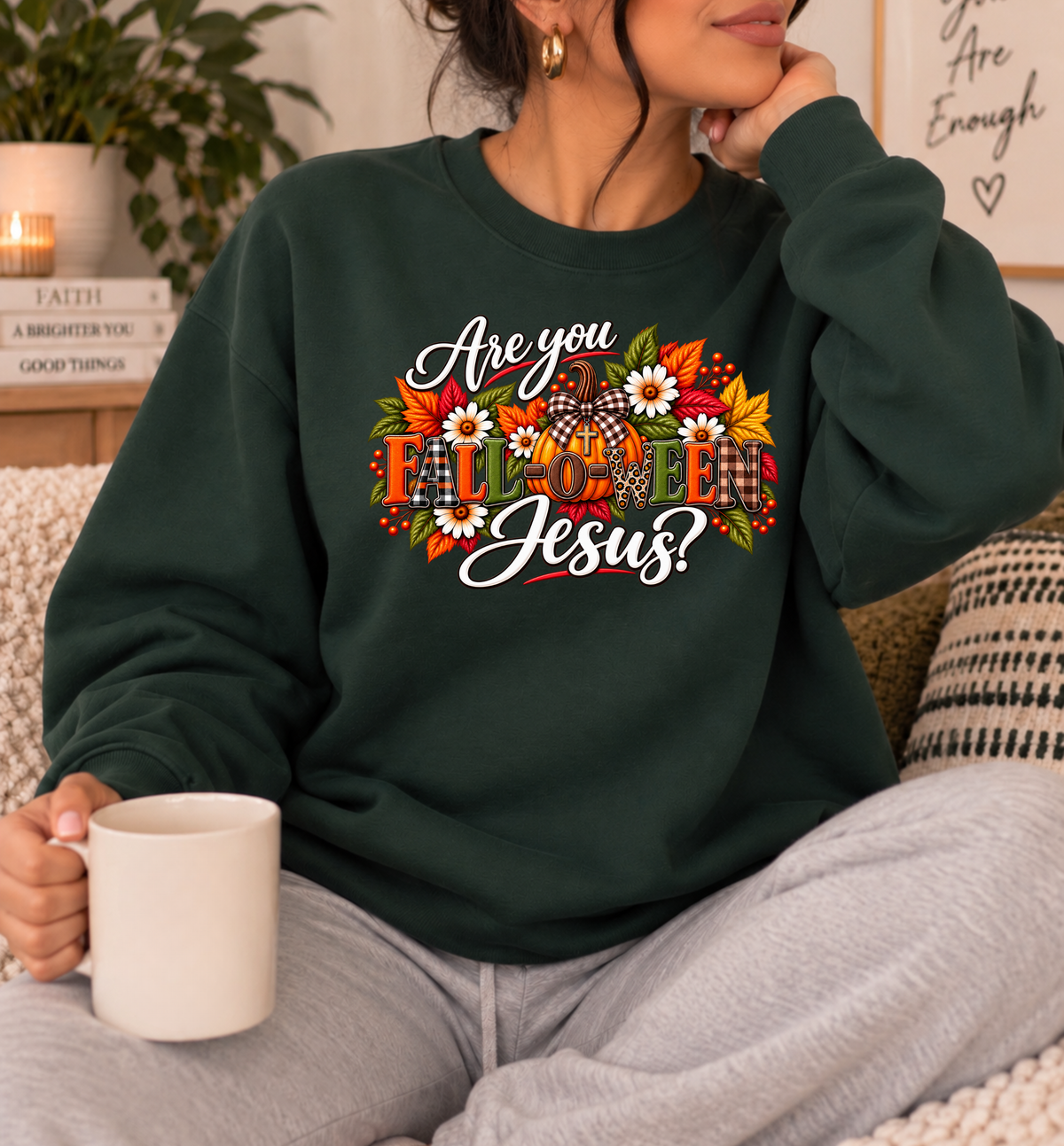 Are you Fall-o-ween Jesus? Fall Christian Crewneck Sweatshirt