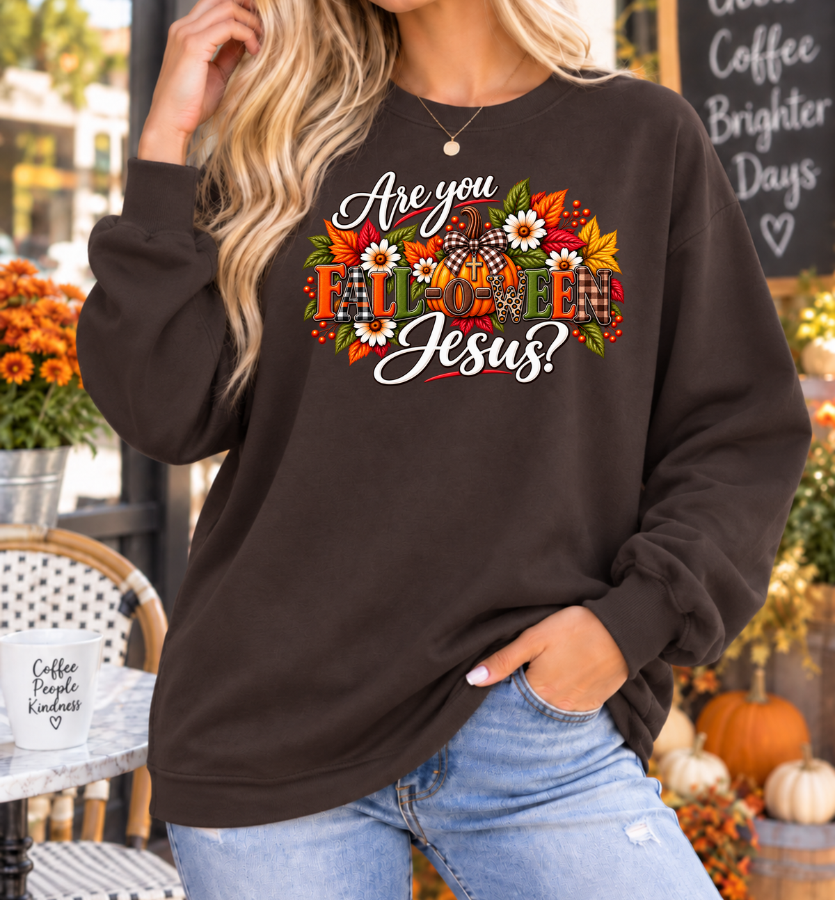 Are you Fall-o-ween Jesus? Fall Christian Crewneck Sweatshirt
