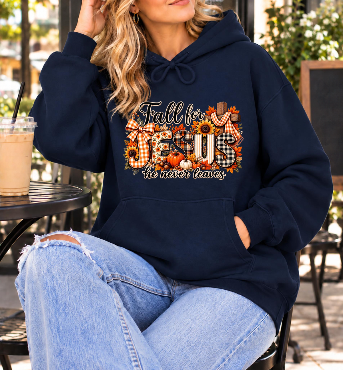 Fall for Jesus, He Never Leaves Christian Hoodie | Classic Fall 🍂🤎✝️