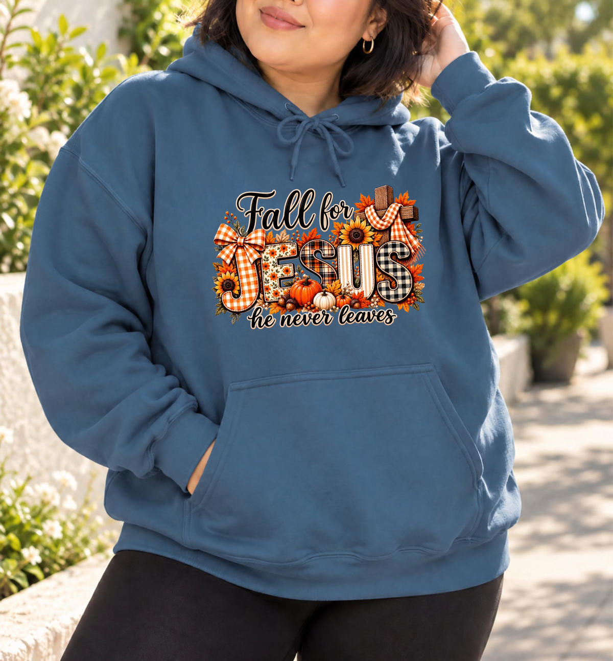 Fall for Jesus, He Never Leaves Christian Hoodie | Classic Fall 🍂🤎✝️