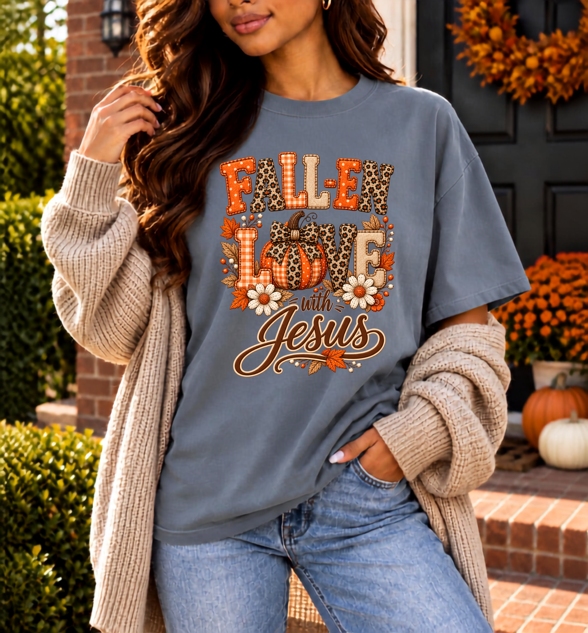 Fall-en Love with Jesus Comfort Colors® Christian Fall T-Shirt