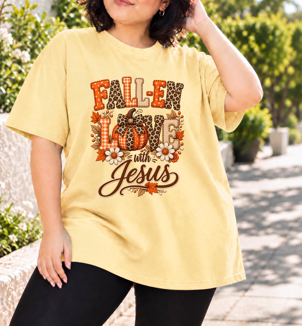 Fall-en Love with Jesus Comfort Colors® Christian Fall T-Shirt