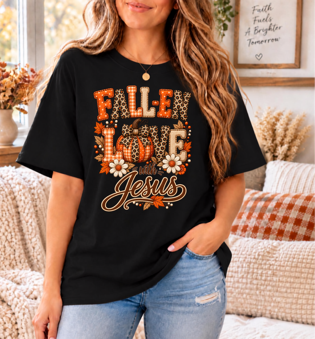 Fall-en Love with Jesus Comfort Colors® Christian Fall T-Shirt