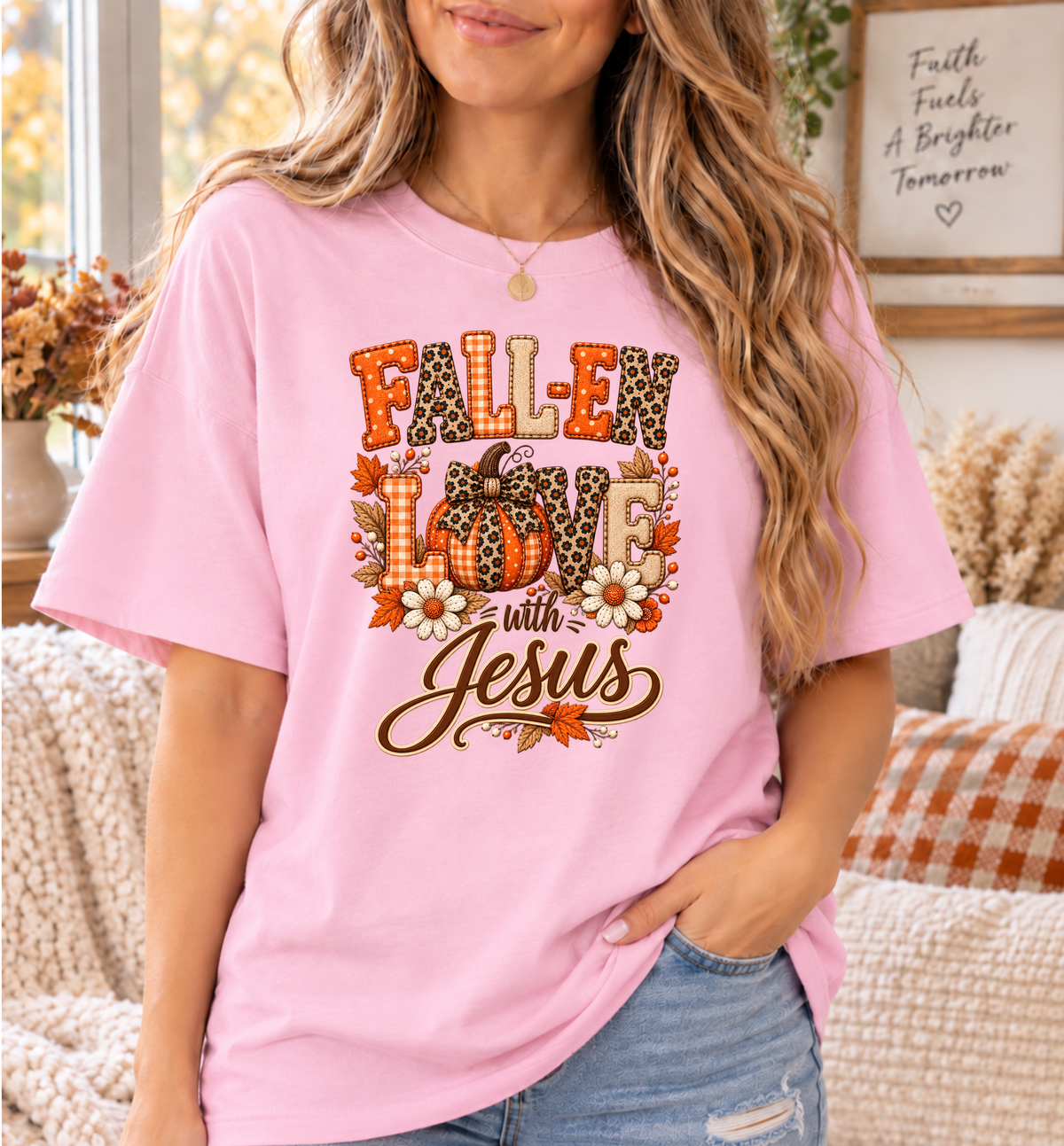 Fall-en Love with Jesus Comfort Colors® Christian Fall T-Shirt