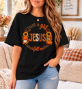Just a girl who’s fall-en for Jesus  T-Shirt | Fall Pumpkin Cross Faith Design