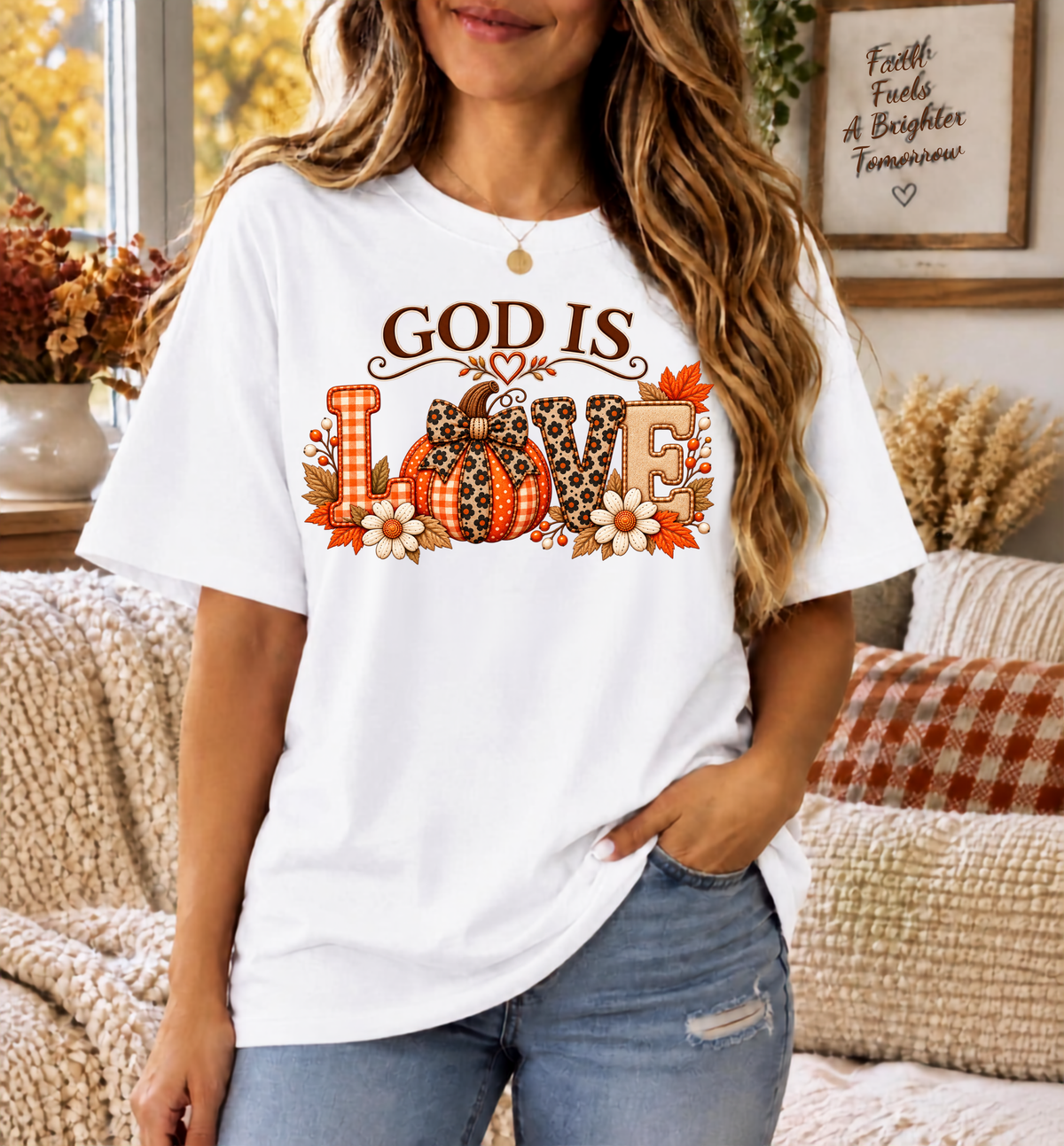 God Is Love Comfort Colors® Christian Fall T-Shirt