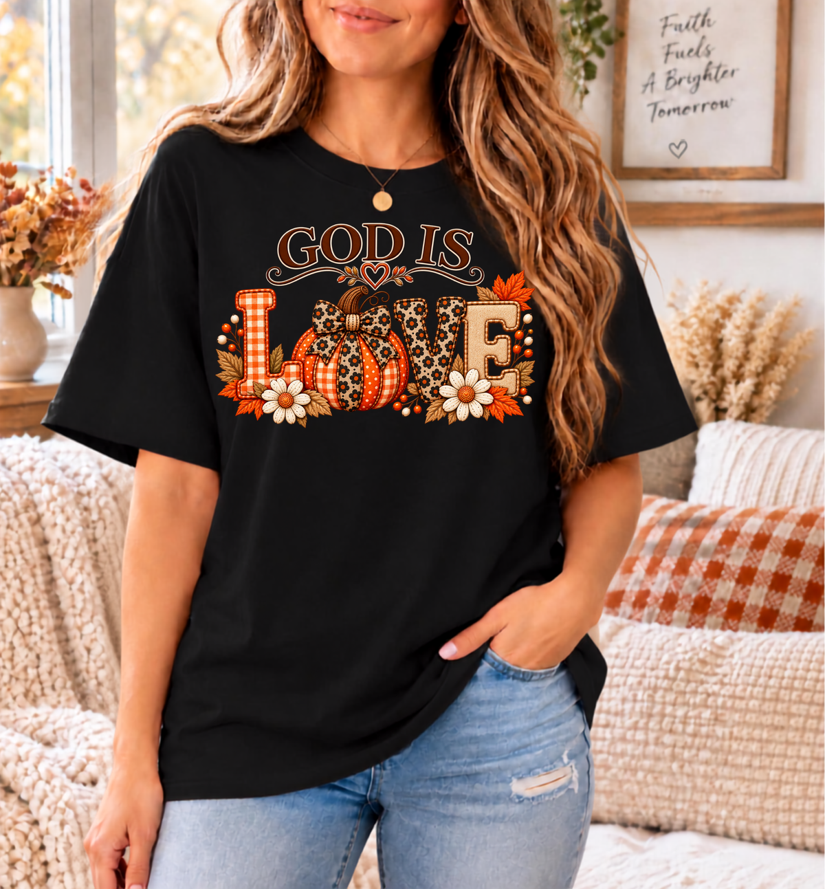 God Is Love Comfort Colors® Christian Fall T-Shirt