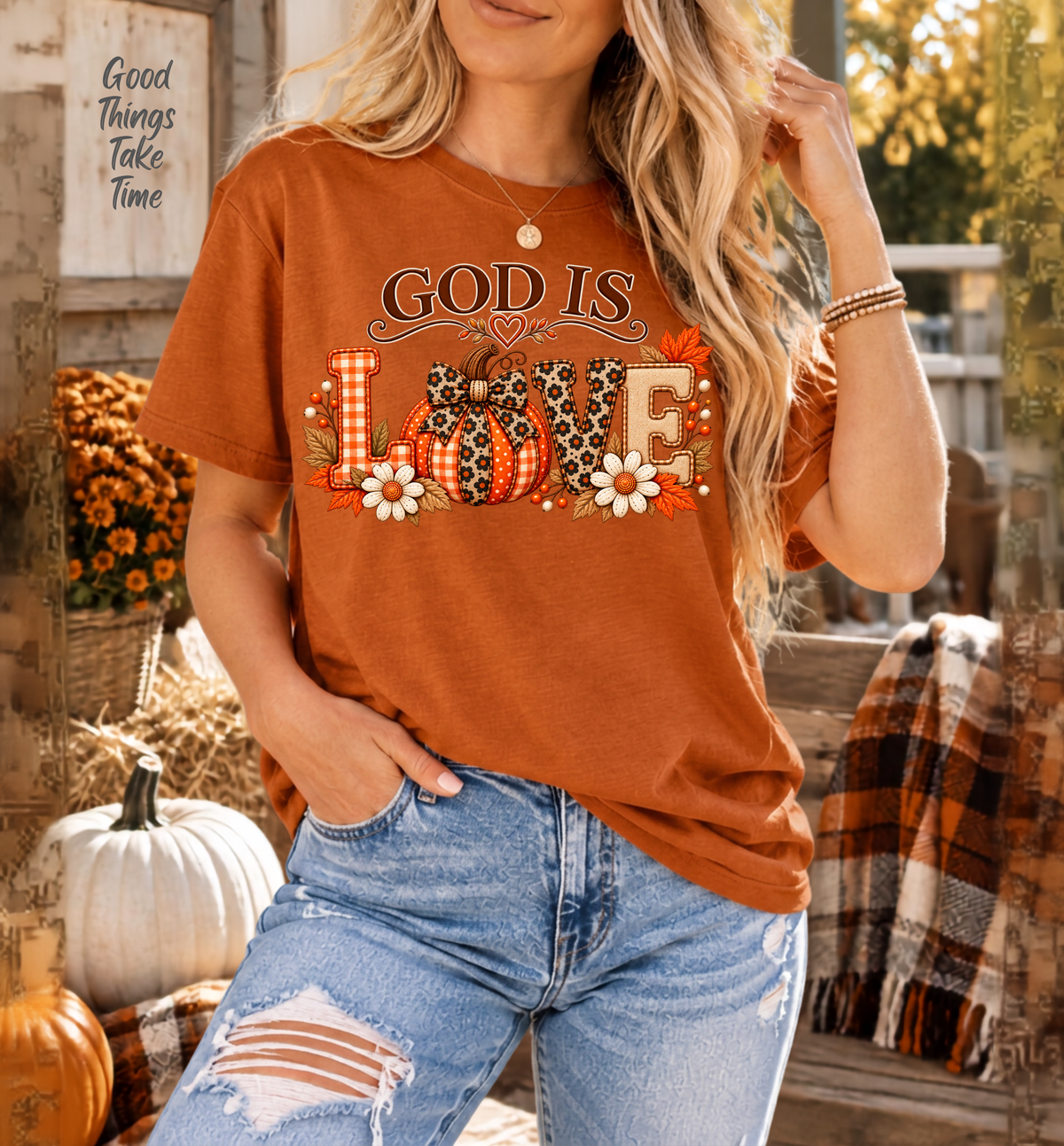 God Is Love Comfort Colors® Christian Fall T-Shirt