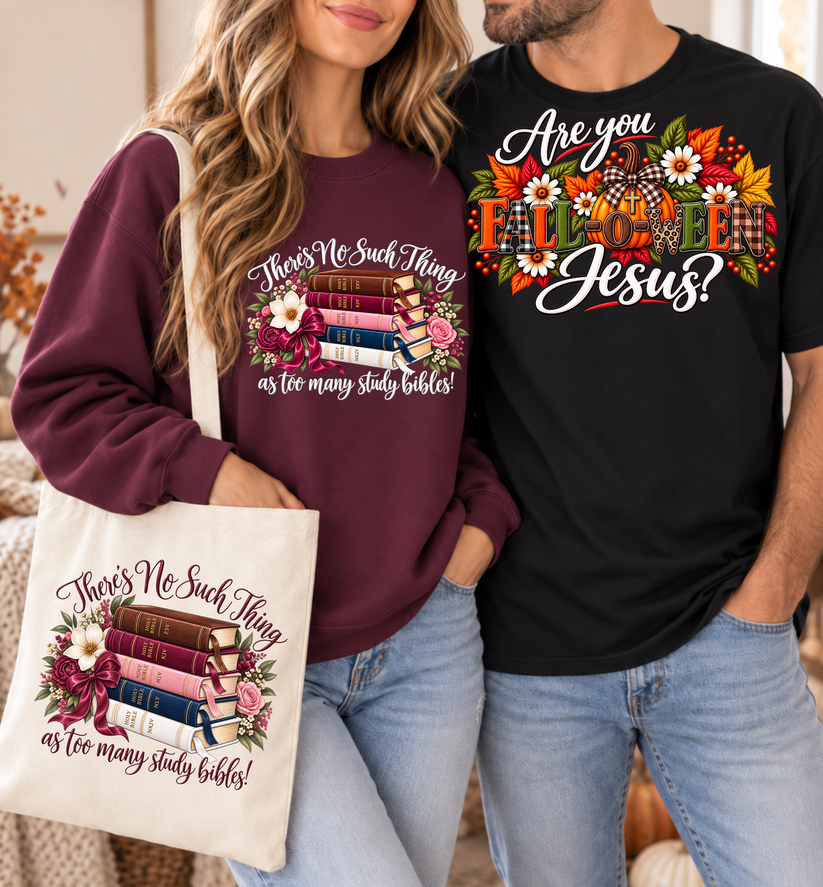 Book Lover Tote Bag — “There’s No Such Thing as Too Many Study Bibles” Cotton Canvas Tote