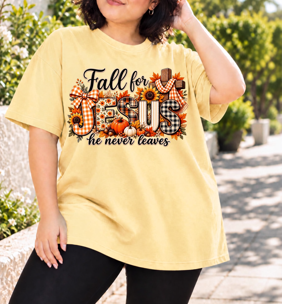 Fall for Jesus, He Never Leaves | Comfort Colors® T-Shirt