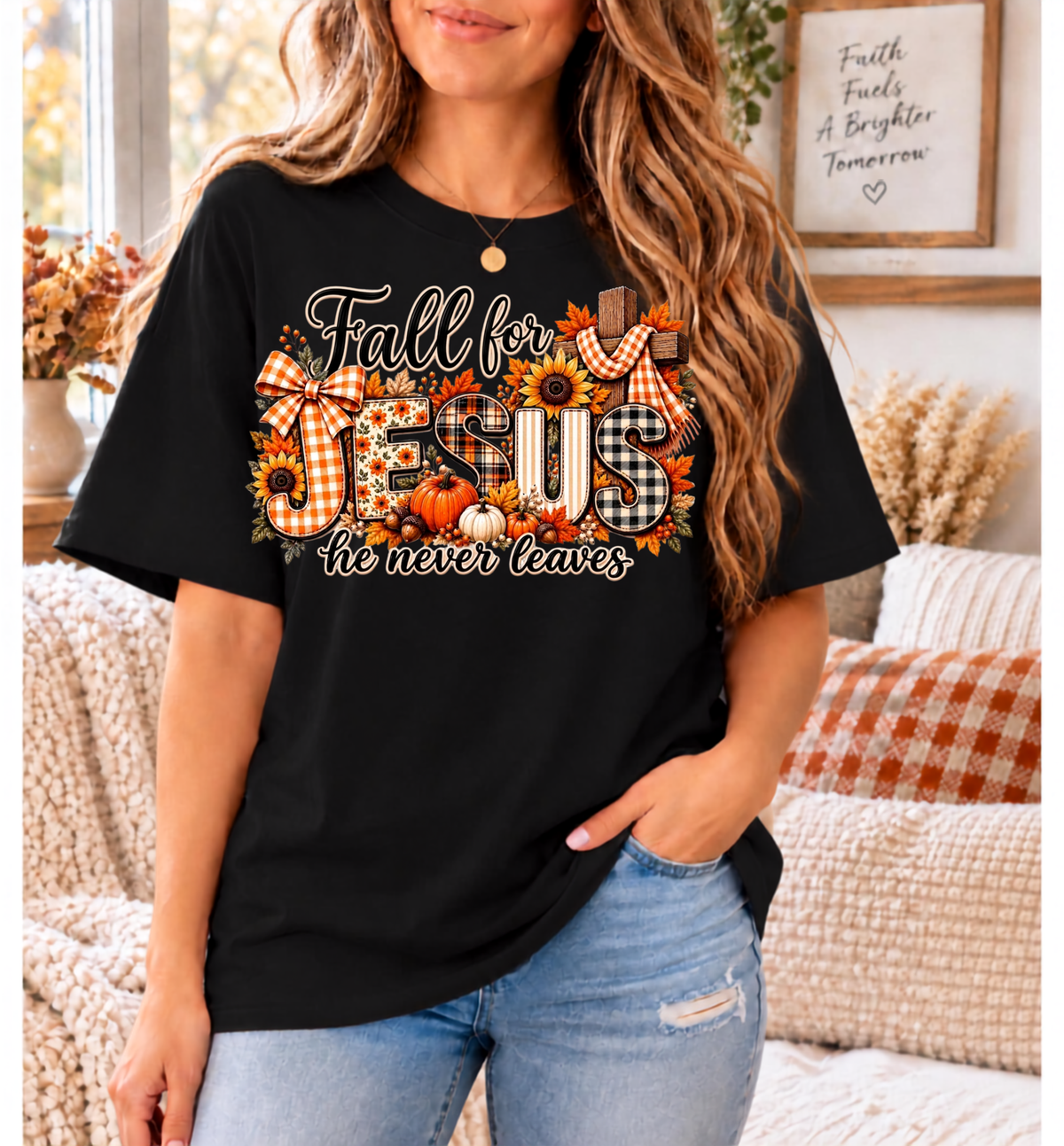 Fall for Jesus, He Never Leaves | Comfort Colors® T-Shirt
