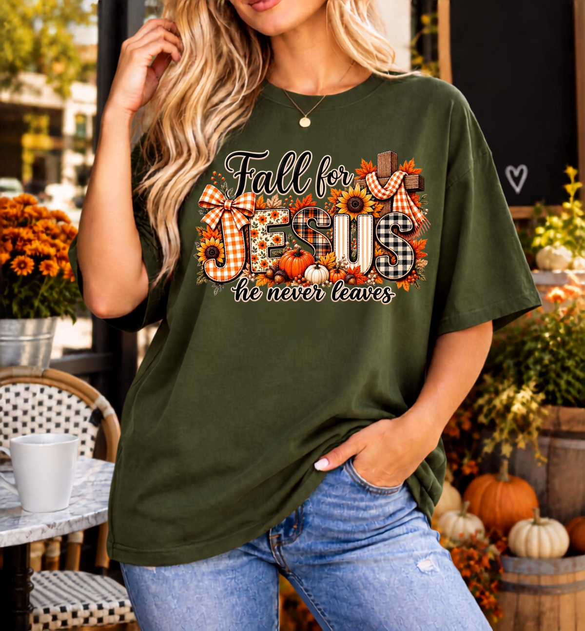 Fall for Jesus, He Never Leaves | Comfort Colors® T-Shirt