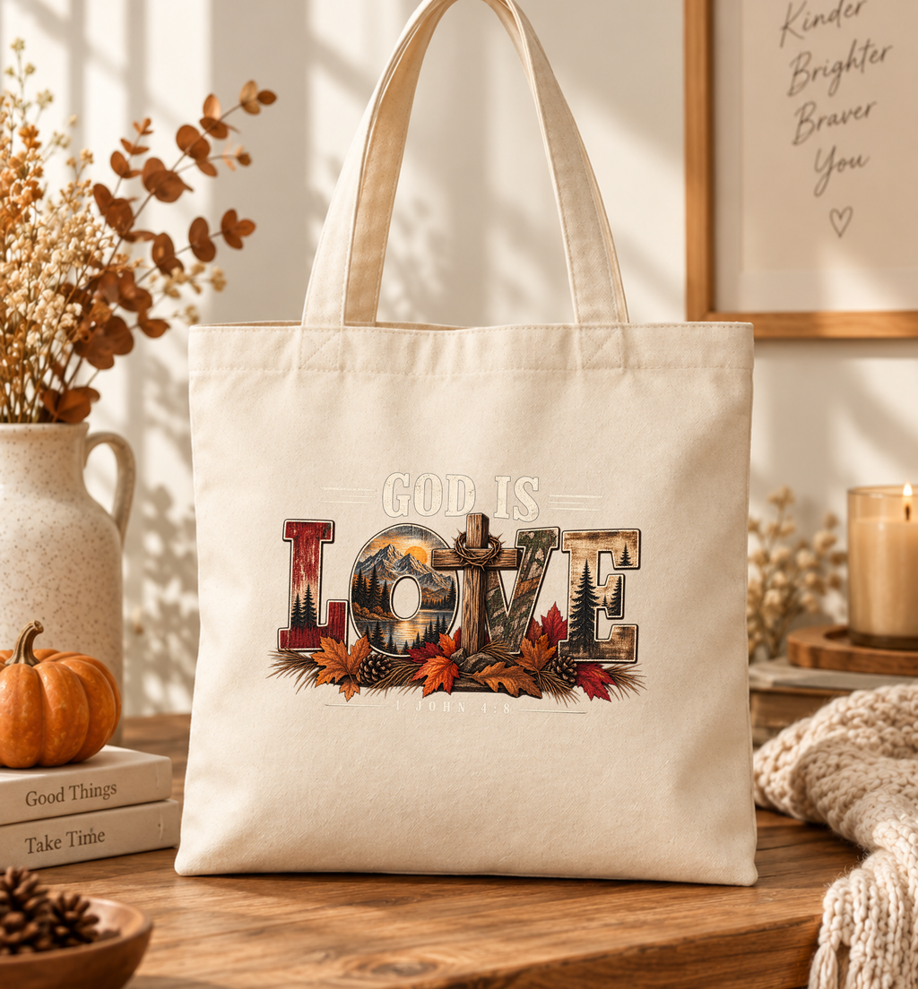 God Is Love tote bag | Christian Canvas Tote