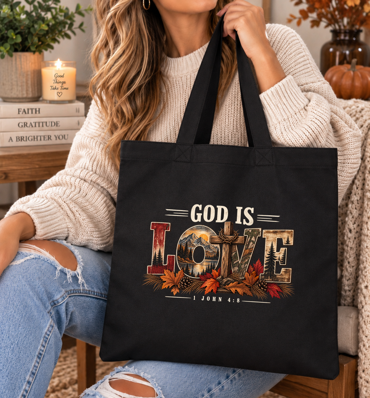 God Is Love tote bag | Christian Canvas Tote