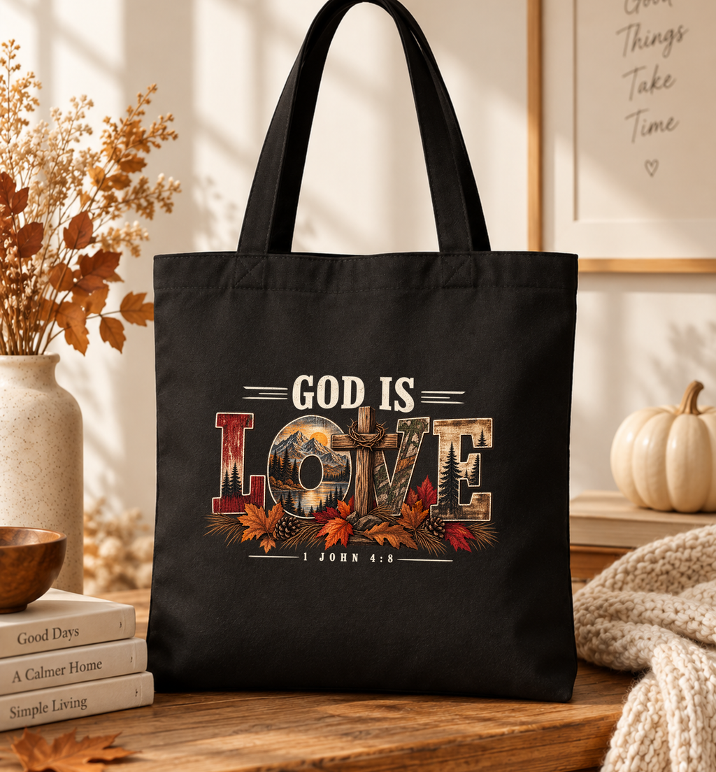 God Is Love tote bag | Christian Canvas Tote