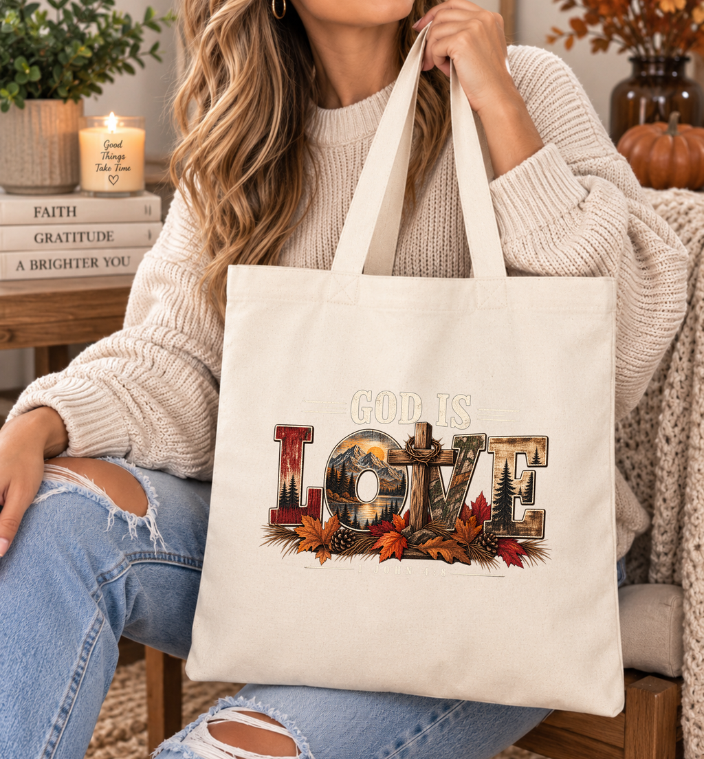 God Is Love tote bag | Christian Canvas Tote
